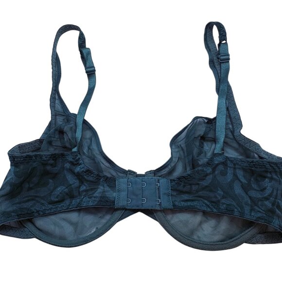 Maidenform Shimmer Seduction Underwire Bra 36D Blue Sheer Swirl Design - Picture 5 of 5